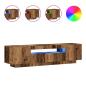 Preview: TV-Schrank mit LED-Leuchten Altholz-Optik 160x35x40 cm