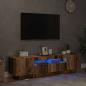 Preview: TV-Schrank mit LED-Leuchten Altholz-Optik 160x35x40 cm