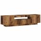 Preview: TV-Schrank mit LED-Leuchten Altholz-Optik 160x35x40 cm