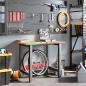 Preview: Werkbank Hellbraun 100x60x81,5 cm Massivholz Eiche