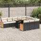 Preview: ARDEBO.de - 11-tlg. Garten-Sofagarnitur mit Kissen Schwarz Poly Rattan