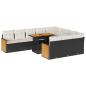 Preview: 11-tlg. Garten-Sofagarnitur mit Kissen Schwarz Poly Rattan