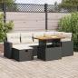 Preview: ARDEBO.de - 8-tlg. Garten-Sofagarnitur mit Kissen Schwarz Poly Rattan