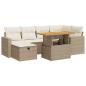Preview: 8-tlg. Garten-Sofagarnitur mit Kissen Beige Poly Rattan Akazie