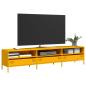 Preview: ARDEBO.de - TV-Schrank Senfgelb 202x39x43,5 cm Kaltgewalzter Stahl