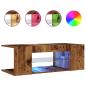 Preview: TV-Schrank mit LED-Leuchten Altholz-Optik 90x39x30 cm