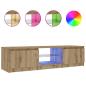 Preview: TV-Schrank mit LED-Leuchten Artisan-Eiche 140x40x35,5 cm