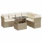 Preview: 7-tlg. Garten-Sofagarnitur mit Kissen Beige Poly Rattan