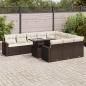 Preview: ARDEBO.de - 11-tlg. Garten-Sofagarnitur mit Kissen Braun Poly Rattan