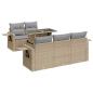 Preview: 6-tlg. Garten-Sofagarnitur mit Kissen Beige Poly Rattan