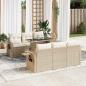 Preview: ARDEBO.de - 7-tlg. Garten-Sofagarnitur mit Kissen Beige Poly Rattan