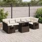 Preview: ARDEBO.de - 8-tlg. Garten-Sofagarnitur mit Kissen Braun Poly Rattan