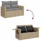 Preview: 9-tlg. Garten-Sofagarnitur mit Kissen Beige Poly Rattan