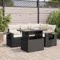 Preview: ARDEBO.de - 5-tlg. Garten-Sofagarnitur mit Kissen Schwarz Poly Rattan