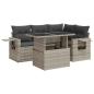 Preview: 5-tlg. Garten-Sofagarnitur mit Kissen Hellgrau Poly Rattan