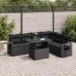 Preview: ARDEBO.de - 7-tlg. Garten-Sofagarnitur mit Kissen Schwarz Poly Rattan
