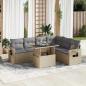 Preview: ARDEBO.de - 7-tlg. Garten-Sofagarnitur mit Kissen Beige Poly Rattan