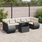 Preview: ARDEBO.de - 8-tlg. Garten-Sofagarnitur mit Kissen Schwarz Poly Rattan