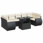 Preview: 8-tlg. Garten-Sofagarnitur mit Kissen Schwarz Poly Rattan