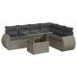 Preview: 7-tlg. Garten-Sofagarnitur mit Kissen Grau Poly Rattan