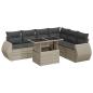 Preview: 7-tlg. Garten-Sofagarnitur mit Kissen Hellgrau Poly Rattan