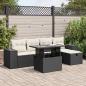 Preview: ARDEBO.de - 6-tlg. Garten-Sofagarnitur mit Kissen Schwarz Poly Rattan