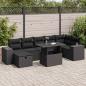 Preview: ARDEBO.de - 5-tlg. Garten-Sofagarnitur mit Kissen Schwarz Poly Rattan