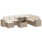 Preview: 9-tlg. Garten-Sofagarnitur mit Kissen Beige Poly Rattan