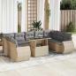 Preview: ARDEBO.de - 10-tlg. Garten-Sofagarnitur mit Kissen Beige Poly Rattan