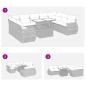Preview: 10-tlg. Garten-Sofagarnitur mit Kissen Beige Poly Rattan