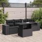 Preview: ARDEBO.de - 5-tlg. Garten-Sofagarnitur mit Kissen Schwarz Poly Rattan