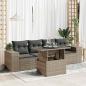 Preview: ARDEBO.de - 5-tlg. Garten-Sofagarnitur mit Kissen Grau Poly Rattan