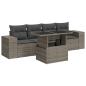 Preview: 5-tlg. Garten-Sofagarnitur mit Kissen Grau Poly Rattan