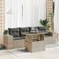 Preview: ARDEBO.de - 5-tlg. Garten-Sofagarnitur mit Kissen Hellgrau Poly Rattan