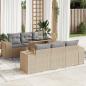 Preview: ARDEBO.de - 7-tlg. Garten-Sofagarnitur mit Kissen Beige Poly Rattan
