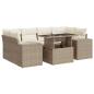 Preview: 7-tlg. Garten-Sofagarnitur mit Kissen Beige Poly Rattan