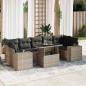 Preview: ARDEBO.de - 8-tlg. Garten-Sofagarnitur mit Kissen Grau Poly Rattan