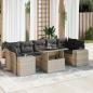 Preview: ARDEBO.de - 8-tlg. Garten-Sofagarnitur mit Kissen Hellgrau Poly Rattan