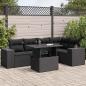 Preview: ARDEBO.de - 6-tlg. Garten-Sofagarnitur mit Kissen Schwarz Poly Rattan