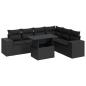 Preview: 7-tlg. Garten-Sofagarnitur mit Kissen Schwarz Poly Rattan