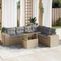 Preview: ARDEBO.de - 7-tlg. Garten-Sofagarnitur mit Kissen Beige Poly Rattan