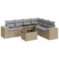 Preview: 7-tlg. Garten-Sofagarnitur mit Kissen Beige Poly Rattan
