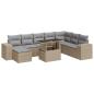 Preview: 9-tlg. Garten-Sofagarnitur mit Kissen Beige Poly Rattan