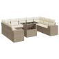 Preview: ARDEBO.de - 10-tlg. Garten-Sofagarnitur mit Kissen Beige Poly Rattan