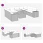 Preview: 10-tlg. Garten-Sofagarnitur mit Kissen Beige Poly Rattan