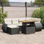 Preview: ARDEBO.de - 7-tlg. Garten-Sofagarnitur mit Kissen Schwarz Poly Rattan