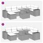 Preview: 8-tlg. Garten-Sofagarnitur mit Kissen Schwarz Poly Rattan