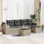 Preview: ARDEBO.de - 6-tlg. Garten-Sofagarnitur mit Kissen Hellgrau Poly Rattan
