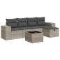 Preview: 6-tlg. Garten-Sofagarnitur mit Kissen Hellgrau Poly Rattan