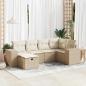 Preview: ARDEBO.de - 6-tlg. Garten-Sofagarnitur mit Kissen Beige Poly Rattan